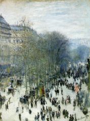 Artist: Monet   
Title: Le Boulevard des Capucines 
Date: 1873-74 
Medium: Oil on Canvas