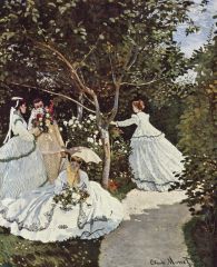 Artist: Monet   
Title: Women in the Garden 
Date: 1866 
Medium: Oil on Canvas