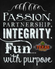 Passion, partnership, integrity, fun with a purpose