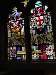 Who made the Mayoral Window?

What type of glass is it made of?

When was it installed?

What does it commemorate?