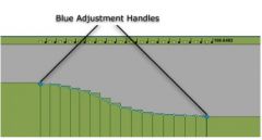 The blue adjustment handles shown on the tempo curve in the screen shot below allow you to
A:Adjust the shape and size of the tempo graph 
B:Specify the tempo resolution for the curve 
C:Specify the edit density for the curve 
D:Toggle between dif...