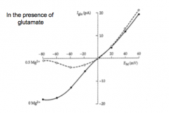 I-V curve for a glutamate receptor that is blocked by magnesium