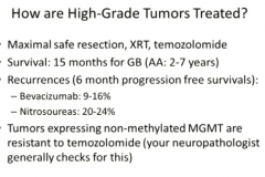 Methylated MGMT are sensitive to Temozolomode
 
IGF-1 Secondary GBM Better Outocme