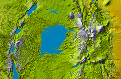 A computer topograph of Lake Victoria. 