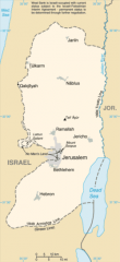 A map of the West Bank. 