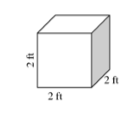 Using the formula V= b x h where b=area of base and h=height, find the area of the rectangular prism.