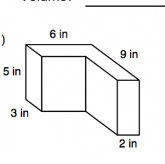 To find the area of this entire figure, we can split the figure into two non-overlapping rectangular prisms, find each prism's area, and _____________.