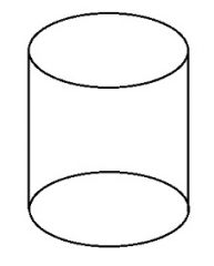 Figura 3D que tiene dos bases con forma de circulo unidos por una superficie curvada.