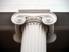 Greek columns with swirls