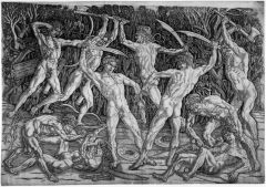 A figure painted or sculpted to show the muscles of the body as if without skin.


i.e.) Battle of the Ten Nudes by Pollaiuolo