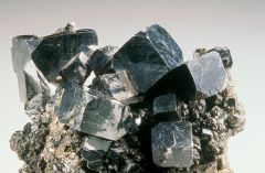 Class: Sulphides
System: Isometric
Hardness: 2.5-2.8
Specific gravity: 7.2-7.6
Luster: metalic
Color: gray
Cleavage: perfect cubic