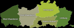 Antwerpen
Limburg
Oost-Vlaanderen
West-Vlaanderen
Vlaams-Brabant