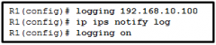 Refer to the exhibit. Based on the configuration commands that are shown, how will IPS event notifications be sent?