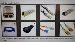 In the exhibit, which type of cable is required to connect the Vblock System 320 VNXe into the HA-AMP? 

A. 3 
B. 5 
C. 7 
D. 8