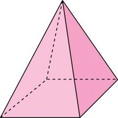 Figura 3 dimensional con una base de cuadrado y un vértice encima.