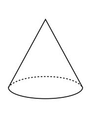 Figura tres dimensional con un vértice y un base circular