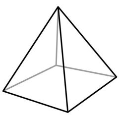 Pirámide que tiene un cuadrado como base y caras laterales y congruentes