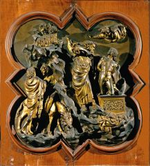 "Sacrifice of Isaac"
Lorenzo Ghilberti (1401-02) gilded bronze relief
