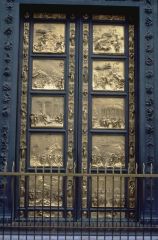 "Gates of Paradise" (east doors of Florence Baptistry)
Lorenzo Ghilberti (1425-52) gilded bronze relief