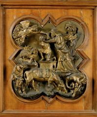 "Sacrifice of Isaac"
Filippo Brunelleschi (1401-02) gilded bronze relief