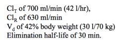*This is PK information on PenG. What can we infer about the way the kidneys handle this drug from this information?