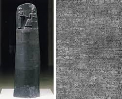 #19
The Code of Hammurabi
- Babylon, modern Iraq
- Susian
- 1,792-1,750
 
Content:
- basalt
- stone stele
- carved with inscription and a carving of Hammurabi and a "fire-shoulder" god
 
Style:
- writing is low-relief, lightly chiseled
- scene wit...