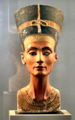 Nefertiti
- Egypt
- Armana Period
- 1,360 BCE
 
Content:
- bust of King Akhenaton's wife
- limestone
- 19 inches
- painted
- queen's crown
- makeup
- ornamentation
 
Style:
- Armana period
- elongated, naturalistic, a little realism
- attention to...