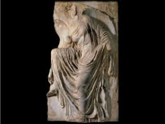 #35
Victory adjusting her sandal
- Acropolis, Athens, Greece
- 447-424 BCE
 
Content:
- marble carving
- section of a frieze
- 3ft tall
 
Style:
- carved in high reliec
- elaborate
- folds and movements of the clothing convey high technical abilit...