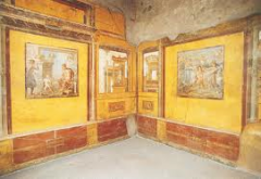 #39
House of Vettii
- Pompeii, Italy
- Imperial Roman
- original: second century BCE
- rebuilt: 62- 79 CE
 
Content:
- Private house (dolmus)
- complex with rented markets, atrium, impluvium (basin for collection water), and multiple cubicula (sma...