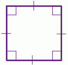 A 4-sided flat shape with straight sides where:
- All sides have equal length, and
- Every angle is a right angle (90 degrees)
 
It is a quadrilateral and a regular polygon.