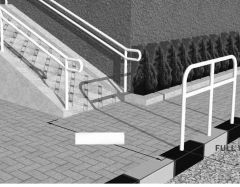 Ramp


 


Any ramp with a rise greater than 0.20 m. and leads down towards an area where vehicular traffic is possible, should have a railing across the full width of its lower end, not less than