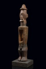 Biteki Power Figure
Teke
Congo
19th/20th century
Wood with patina, mirror fragments, "magical materials"

The Teke are known for their magical or power figures. They are patrons for hunting and protect against evil spirits and diseases. The magica...