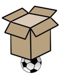 The ball is UNDER the box.