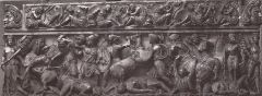 Mythological Sarcophagi: Sarrcophagus with battle between the Greek and the Amazons, 140-150, Museo Capitolino (Antonine Age: 138-193)