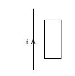 

 A long straight wire is in the plane of a rectangular conducting loop. The straight wire carries
a constant current i, as shown. While the wire is being moved toward the rectangle the current
in the rectangle is: