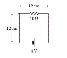 

The circuit shown is in a uniform magnetic field that is into the page. The current in the circuit
is 0.20 A. At what rate is the magnitude of the magnetic field changing? Is it increasing or
decreasing?: