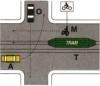 Nella situazione rappresentata in figura il veicolo A deve dare la precedenza al tram, ma non al veicolo M
