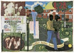 Challenges facing African Americans in the 'projects'. Home and Garden mockery, splashes of paint are examples of violence