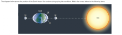 1. __: lunar tidal bulge
2. __: full moon
3. __: solar tidal bulge
4. __: new moon