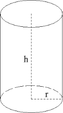 A = A lateral + 2 A base
A = 2TTrh + 2TTr2
A = 2TTr ( h + r )