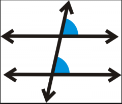 Angle pairs in the same corners but on different parallel lines.