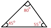 Triangle with three angles less than 90°.