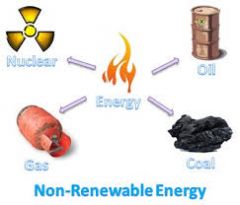 nonrenewable resources -a resource of economic value that cannot be readily replaced by natural means on a level equal to its consumption
