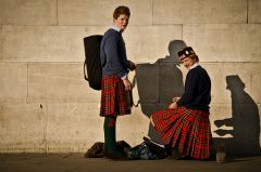 traditional dress of men and boys in the Scottish Highlands