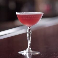 Cocktail, chilled

In shaker:
2 oz Bourbon or rye whiskey
1 oz Dry vermouth


¼

 oz Fresh lemon juice


½

 oz Grenadine
2 dashes Orange bitters

Ice fill, shake, strain