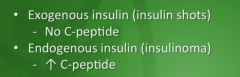 Type 1 and Type 2 diabetes as well as causes of hypoglycemia (nurse injecting insulin into herself vs insulinoma)