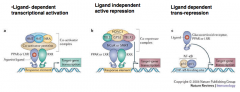 Ligand dependent transcriptional activation
>Ligand independent active repression
>Ligand dependent transrepression