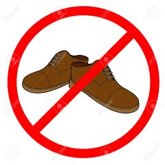 In this area shoes are forbid-den. 