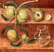 Still Life of peaches
S: detail of wall paintings, peaches
T: before 79 ce
A: unknown
M: fresco
P: Naples (?)
S: Ancient, Roman