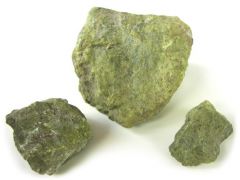 hydrated calcium aluminosilicate
- pistachio green
- crystals cleaved along length